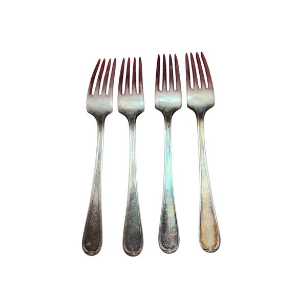 International Silver Argyle 1938 Silverplate Dinner Forks 7.5” Lot of 4 Vintage - Picture 6 of 8